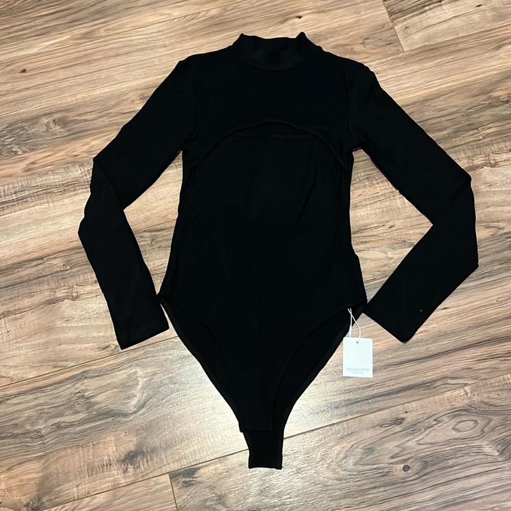 Mango Pop Womens Black bodysuit Size XS